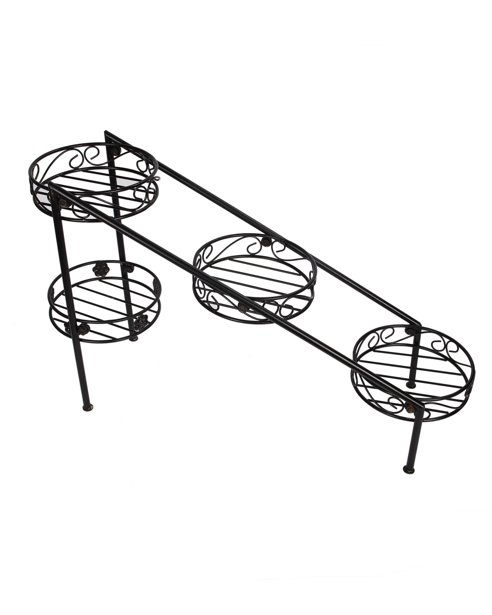 Plant Stand Metal Flower Holder Racks with 4 Tier Garden Decoration Planter Rack Shelf Organizer for Indoor Outdoor, Garden Balcony Living Room Office,Ladder, Black