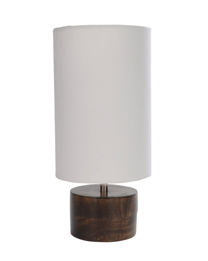 Modern Zen Wooden Lampshade Nightstand Lamps, Antique Base E27 Creative Reading Bedside Lamps Ideal for Bedroom, Cylinder