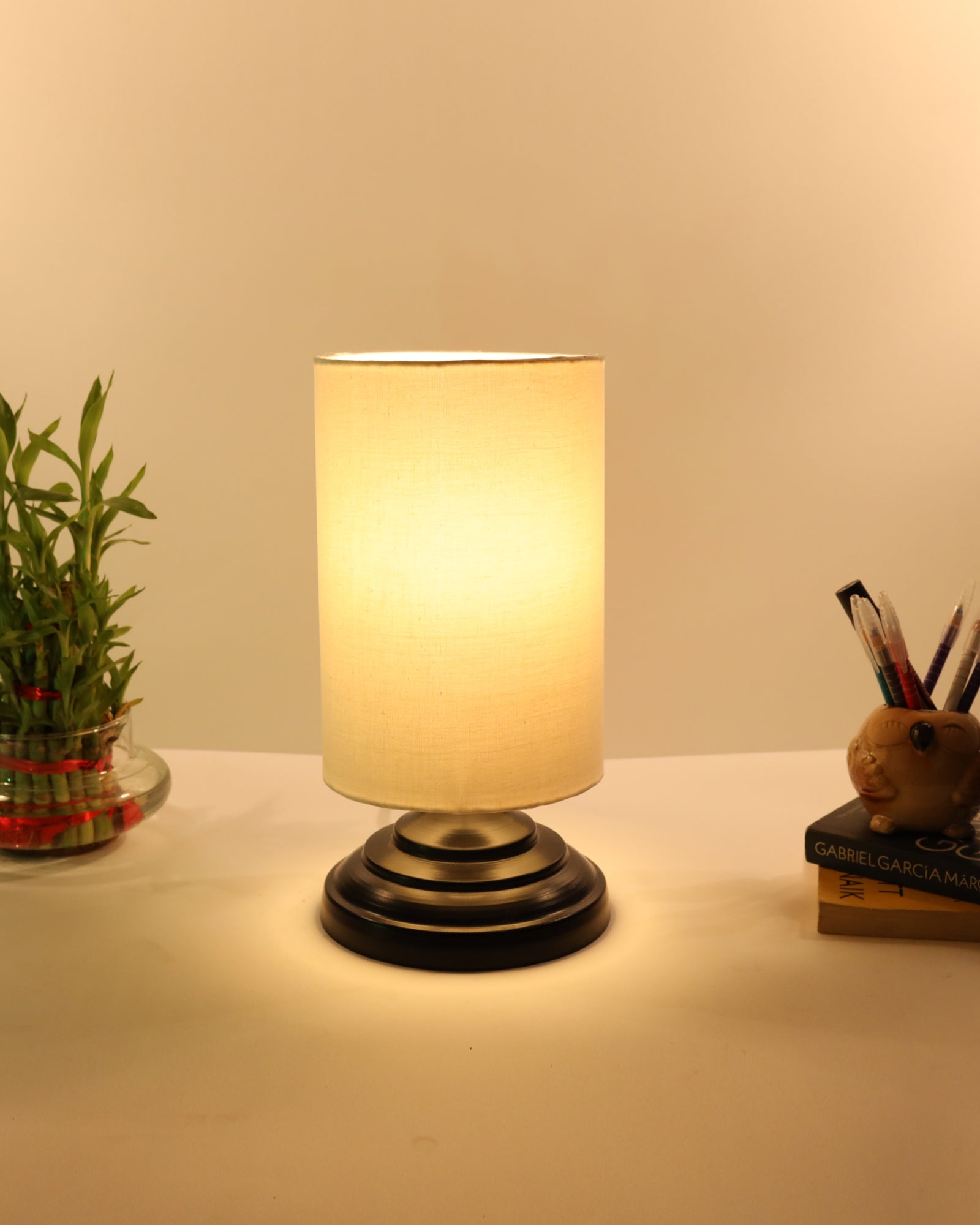 Copy of Modern Zen Wooden Lampshade Nightstand Lamps, Antique Base E27 Creative Reading Bedside Lamps Ideal for Bedroom, Concentric