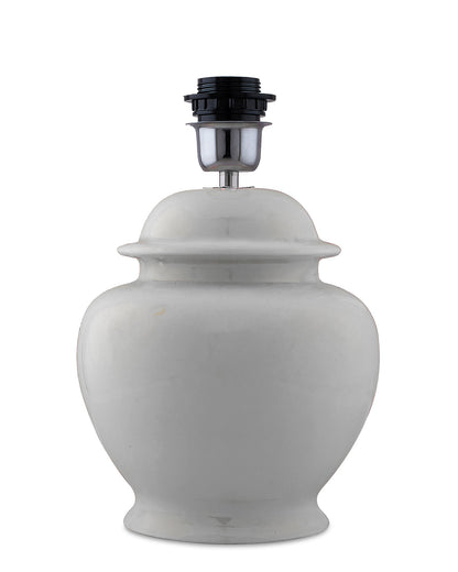 Ceramic Pot Shaped Base White Table Lamp with Turquoise Shade, LED Bulb