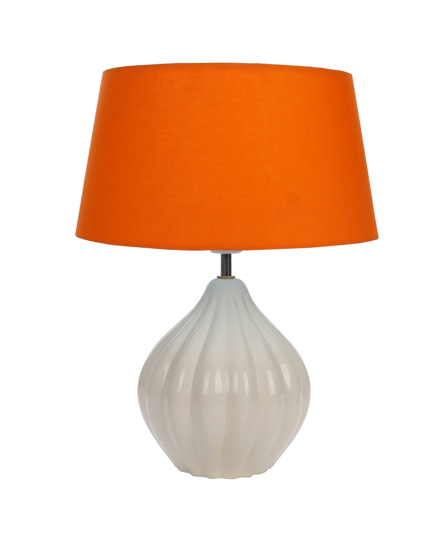 Home Traditional Ribbed Strip Pattern Ceramic Table Lamp For Living Room Table Desk Lamp With Shade