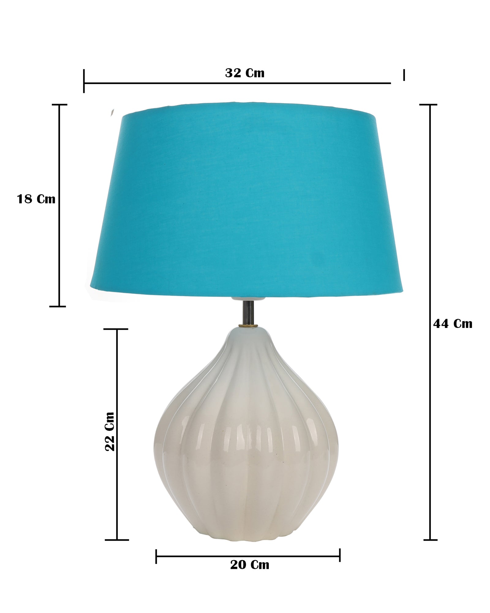 Home Traditional Ribbed Strip Pattern Ceramic Table Lamp For Living Room Table Desk Lamp With Shade