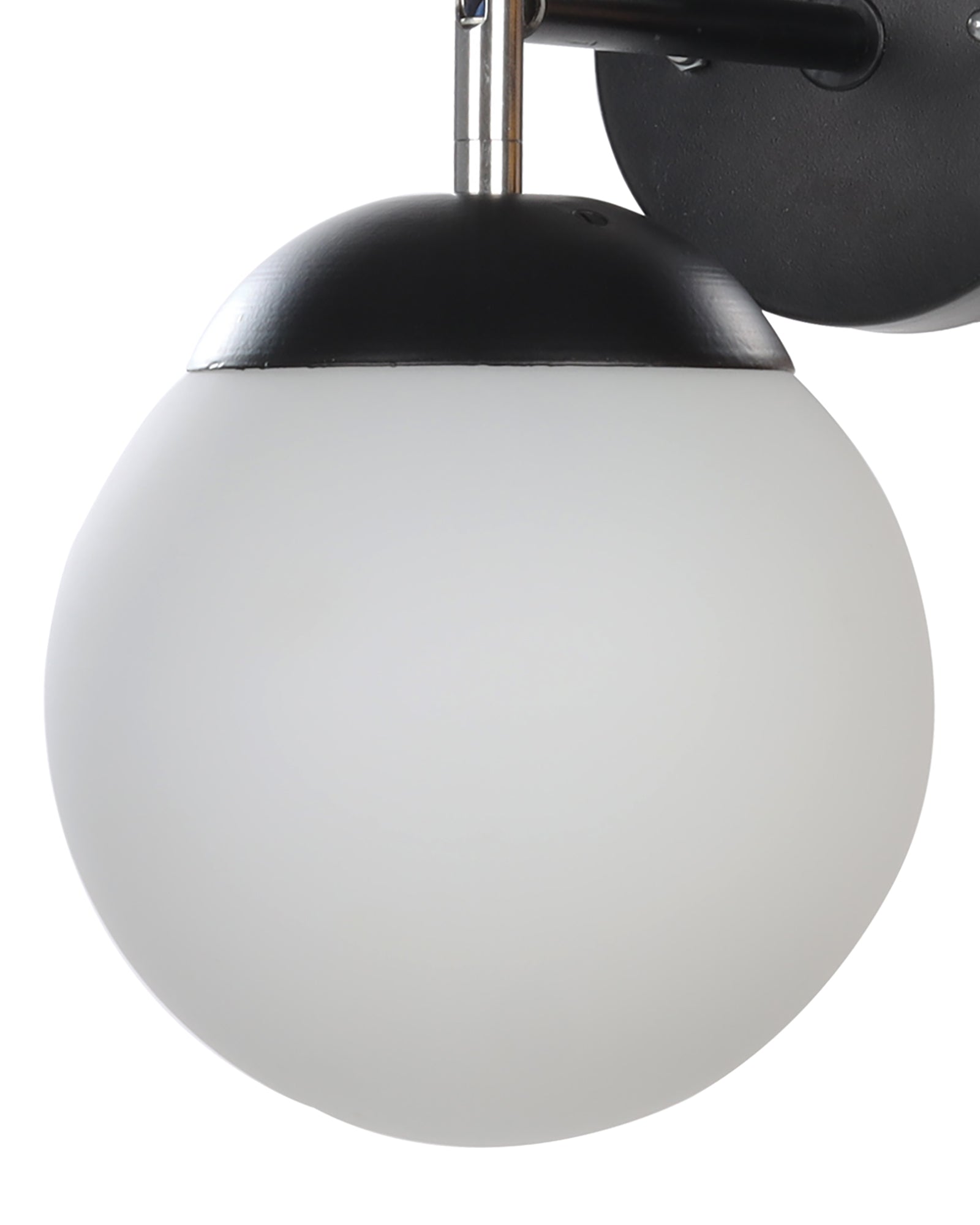 Modern Glass Wall Lamp, Wall Mounted Sconces,Mid-Century Bedroom Bedside 180 degree Movement Light Matt black, Single Globe