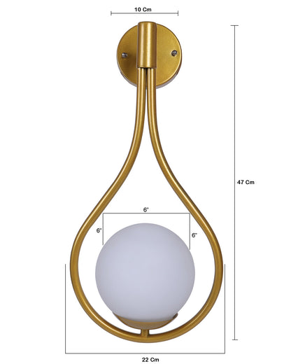 Modern Glass Wall Lamp, Wall Mounted Sconces,Mid-Century Bedroom Bedside Movement Light Gold, Water Drop