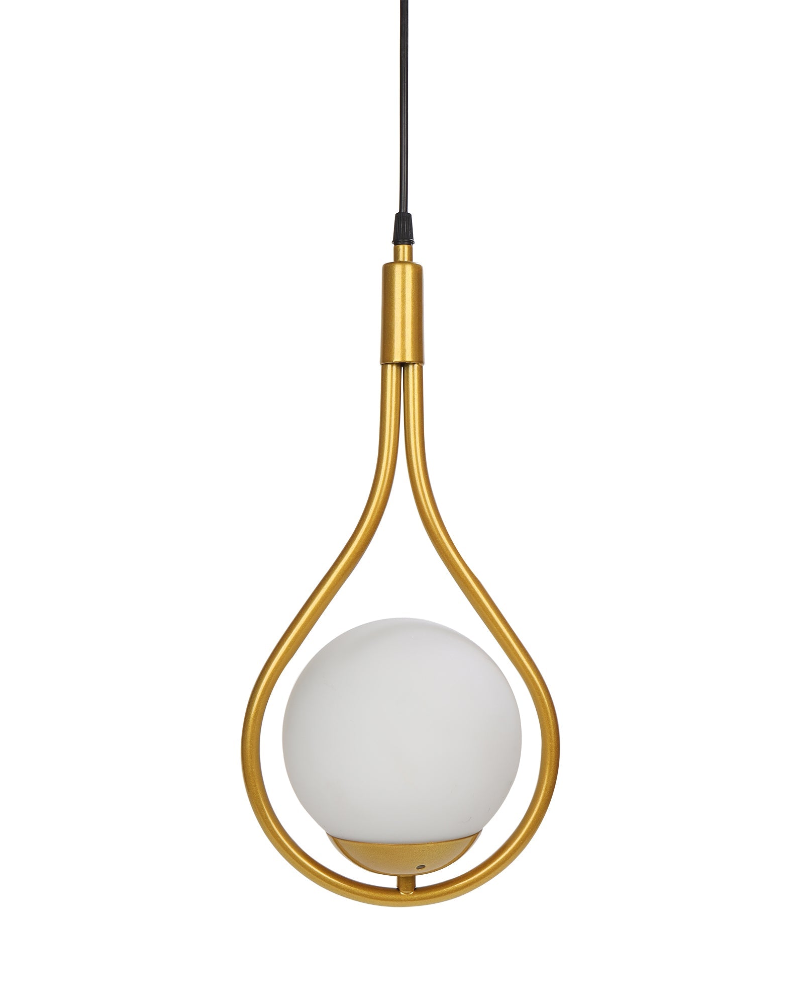 Mid Century Modern Light Chandelier Lighting, White Frosted Glass Globe Lampshade Pendant Indoor Hanging Light Fixture, Golden Water Drop