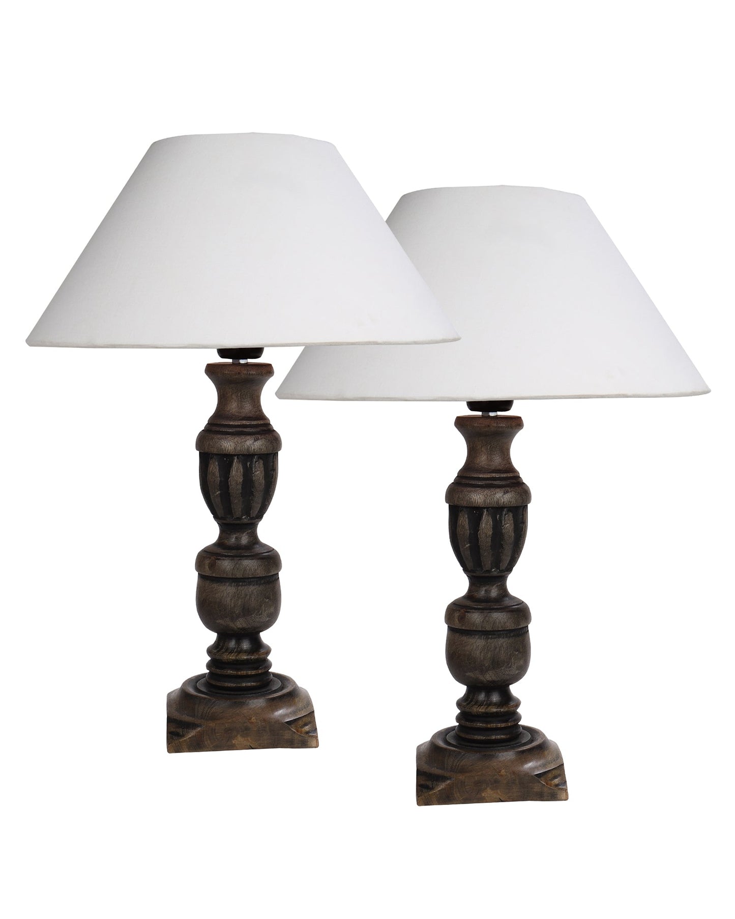 Signature Rustic Table Lamp set of 2, farmhouse Living Room Bedroom House Bedside Nightstand Home Office Reading Light, Cubist
