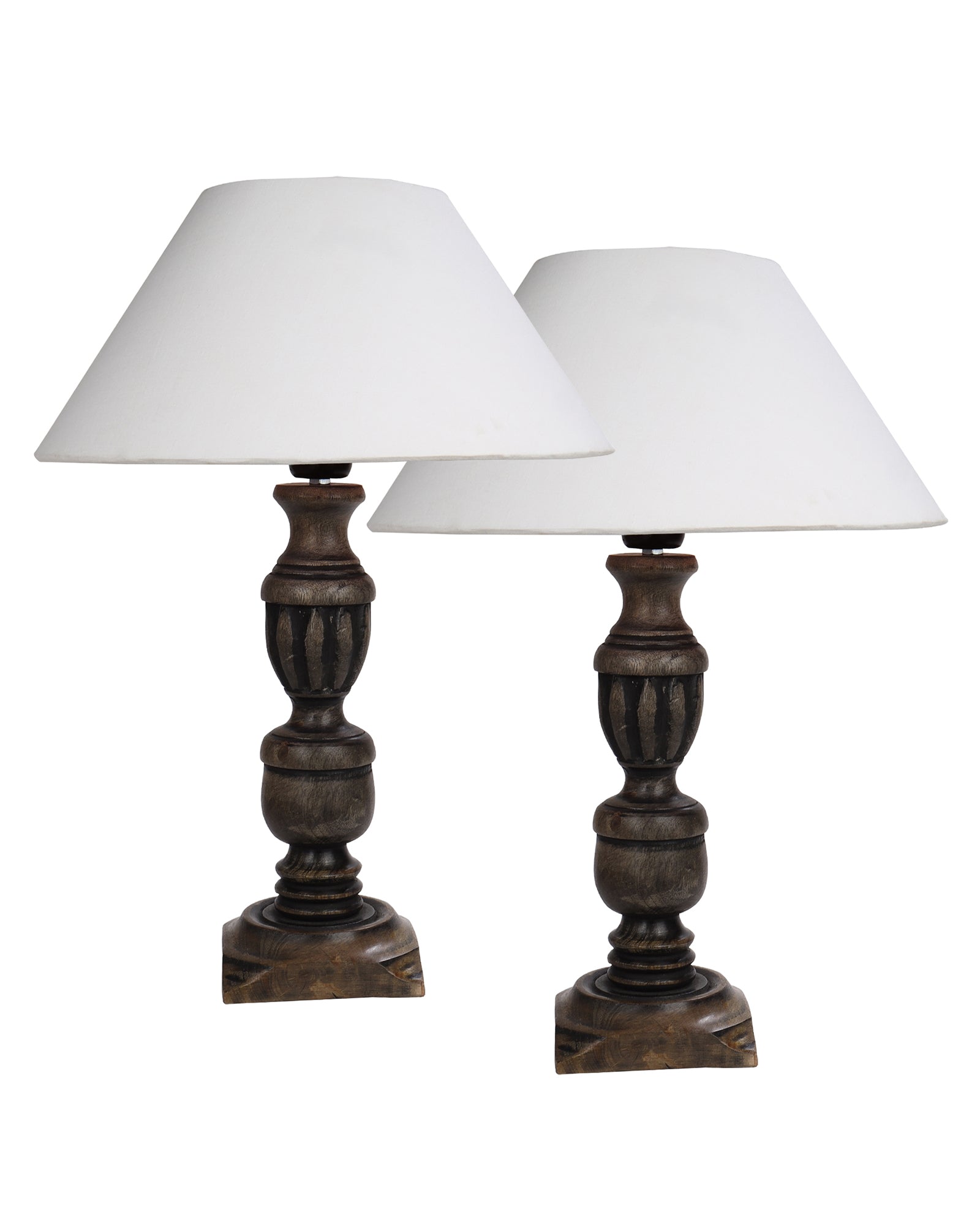 Signature Rustic Table Lamp set of 2, farmhouse Living Room Bedroom House Bedside Nightstand Home Office Reading Light, Cubist