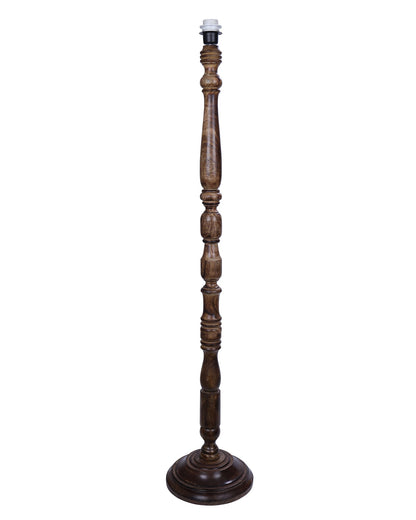 Classic Rustic Eclipse Black Finish Wooden Floor Lamp with Shade
