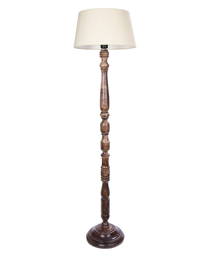 Classic Rustic Eclipse Black Finish Wooden Floor Lamp with Shade