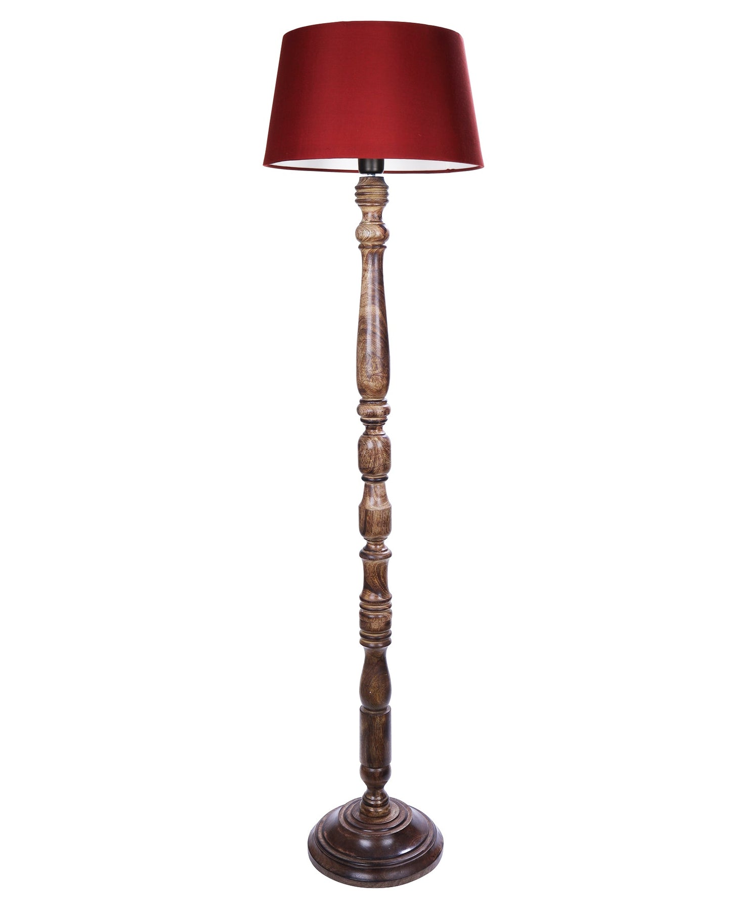 Classic Rustic Eclipse Black Finish Wooden Floor Lamp with Shade