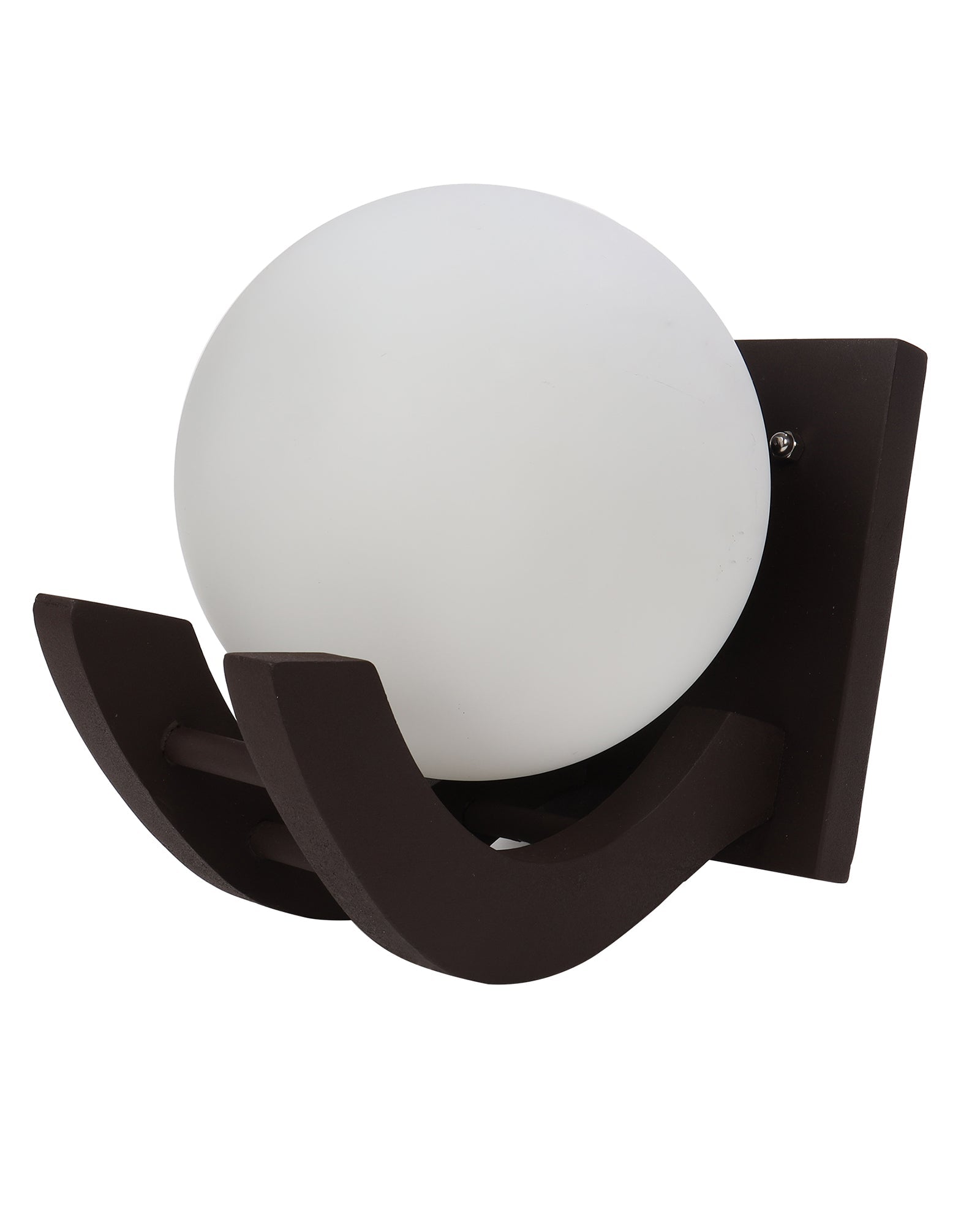 Brown & White Wood Gooseneck zedo Wall Lamp , Pack of 1