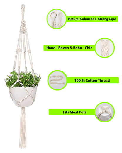 Macrame plant hanger, plant hangers indoor, hanging planters, Handmade weaving, hanging planters indoor, Natural organic cotton,hanging planters indoor, set of 2 single