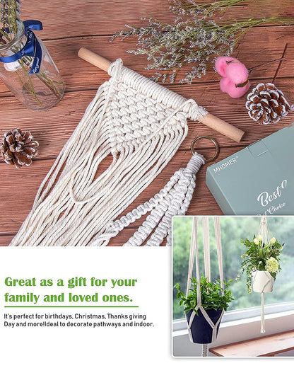 set of 2 Macrame plant hanger plant hangers indoor Handmade weaving  3 Layer