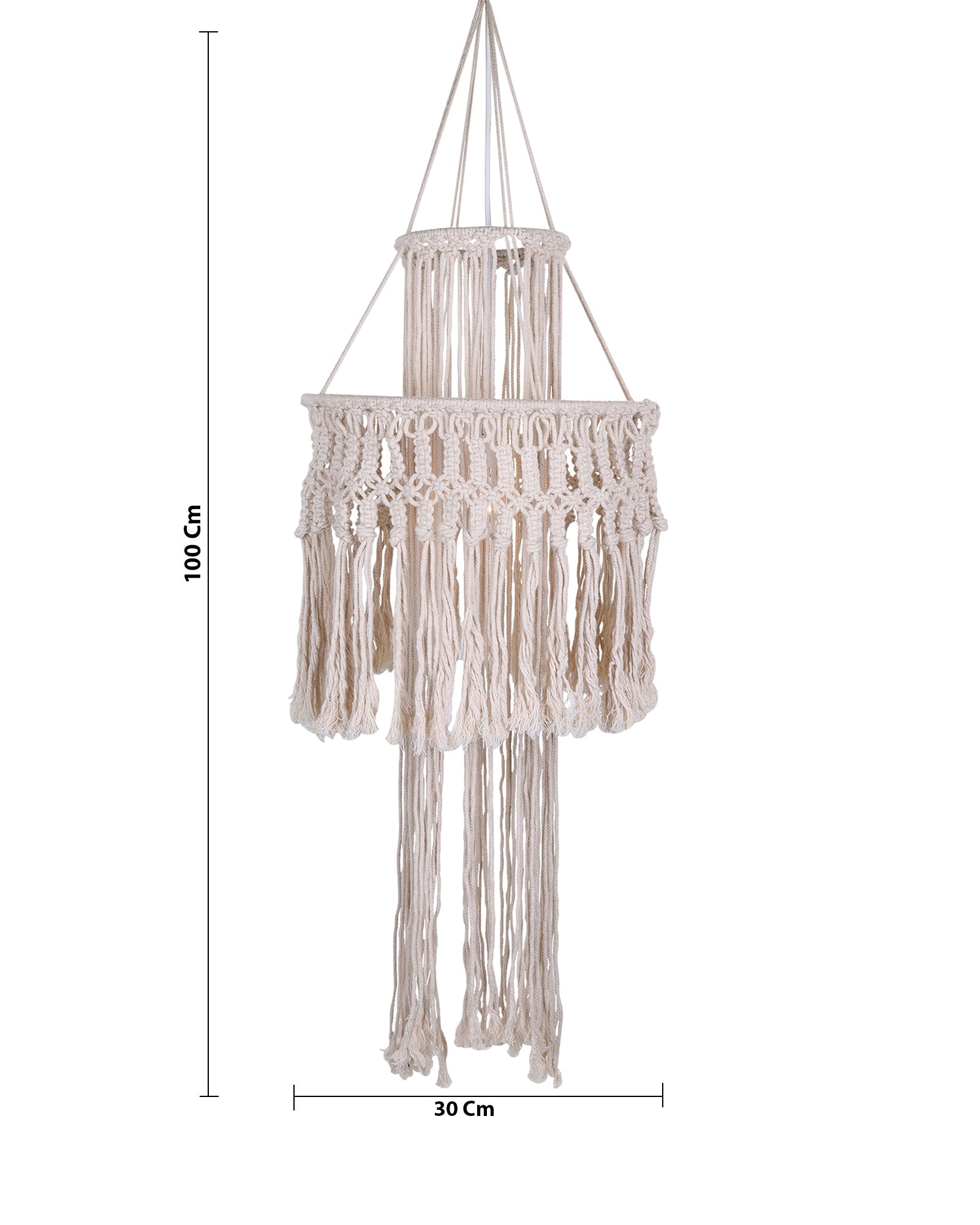 Macrame Lamp Shade Boho Hanging Pendant Light Cover,Handmade Woven Bohemian Decoration Chandelier Shade for Modern Office Bedroom Living Room Nursery Dorm, E27