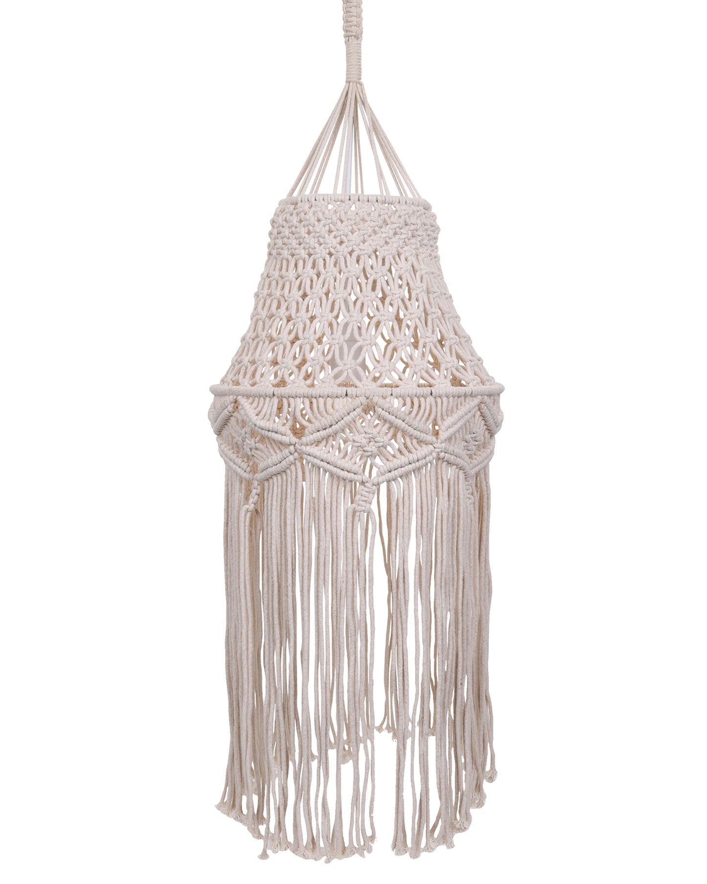Macrame Lamp Shade Boho Hanging Pendant Light Cover,Handmade Woven Bohemian Decoration Chandelier Shade for Modern Office Bedroom Living Room Nursery Dorm, E27