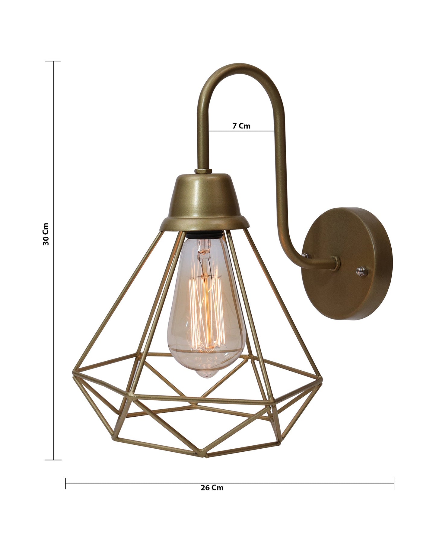 Farmhouse Metal Diamond Cage Vanity Industrial Wall Sconce Lighting, Edison Rustic Wall Light Fixture for Balcony, Living Room, Lobby, Black, set of 1