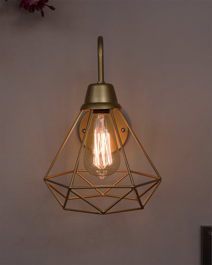 Farmhouse Metal Diamond Cage Vanity Industrial Wall Sconce Lighting, Edison Rustic Wall Light Fixture for Balcony, Living Room, Lobby, Black, set of 1