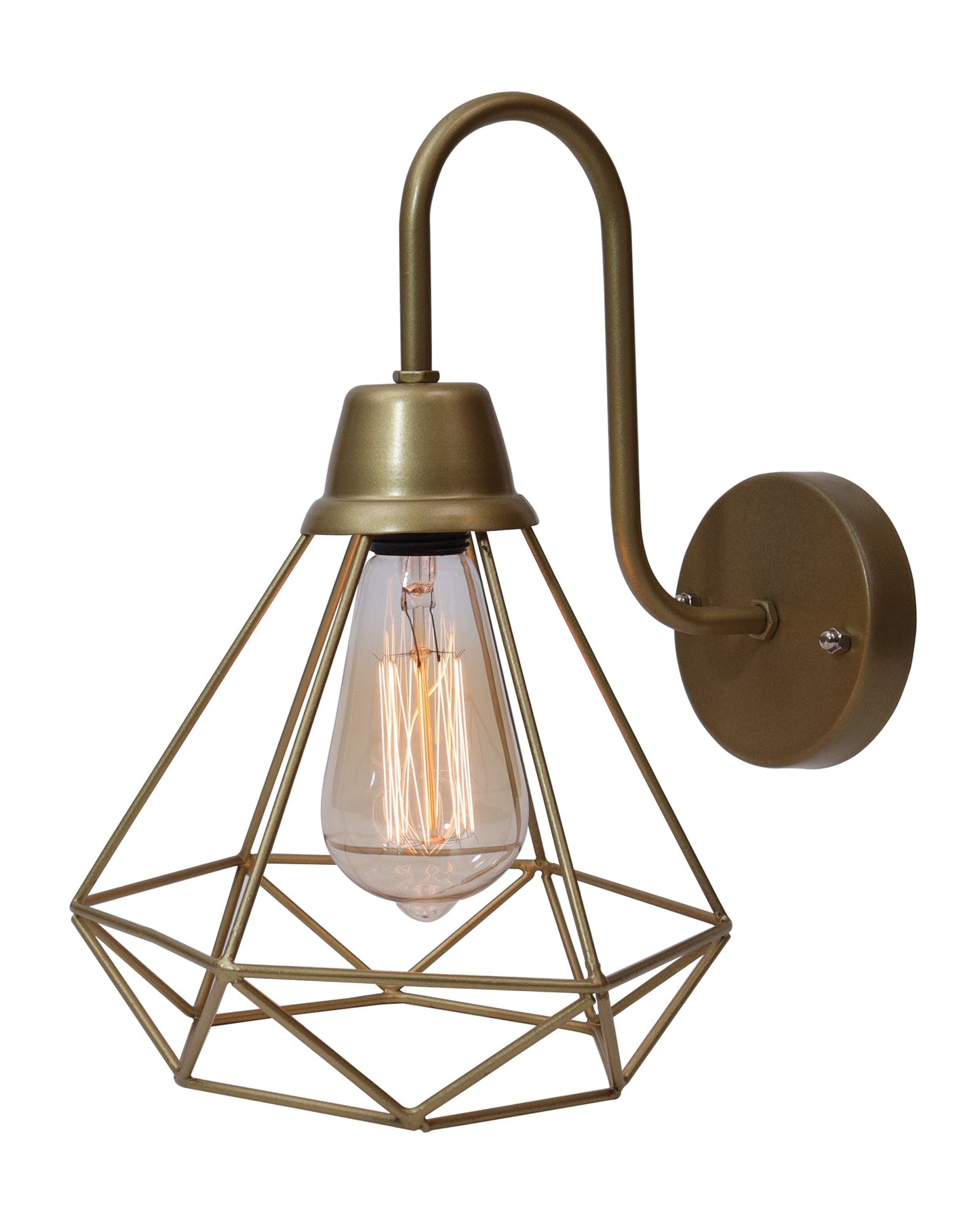 Farmhouse Metal Diamond Cage Vanity Industrial Wall Sconce Lighting, Edison Rustic Wall Light Fixture for Balcony, Living Room, Lobby, Black, set of 1