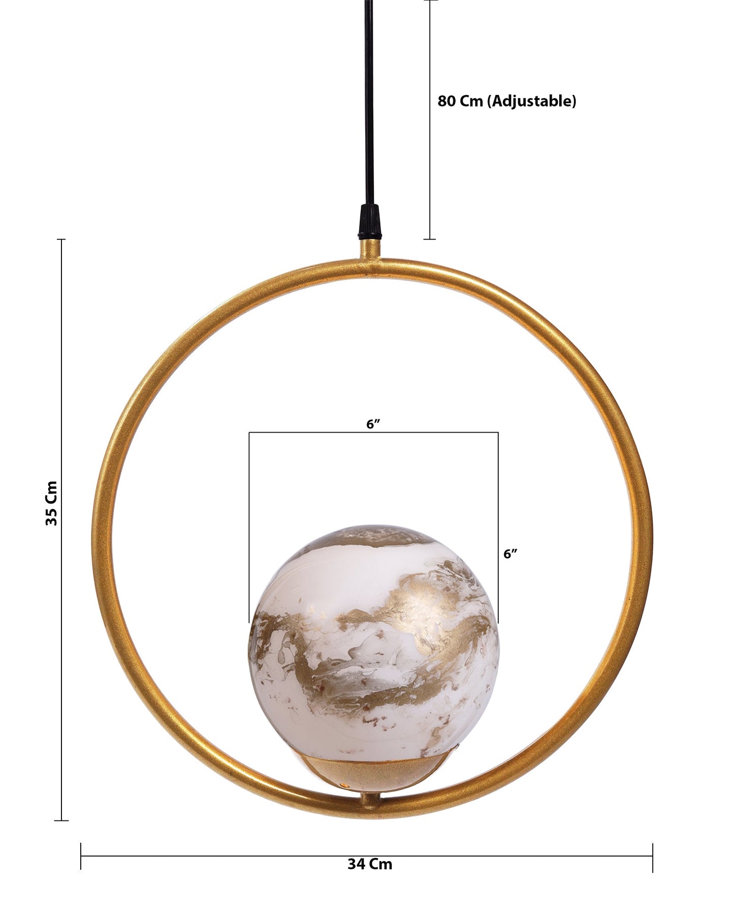 Mid Century Modern Golden Light Chandelier , Planet Series Frosted Glass Globe Lampshade Pendant Indoor Hanging Light Fixture, Round