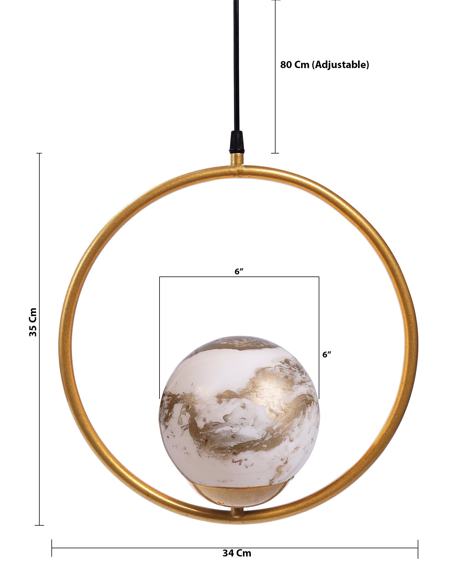 Mid Century Modern Golden Light Chandelier , Planet Series Frosted Glass Globe Lampshade Pendant Indoor Hanging Light Fixture, Round
