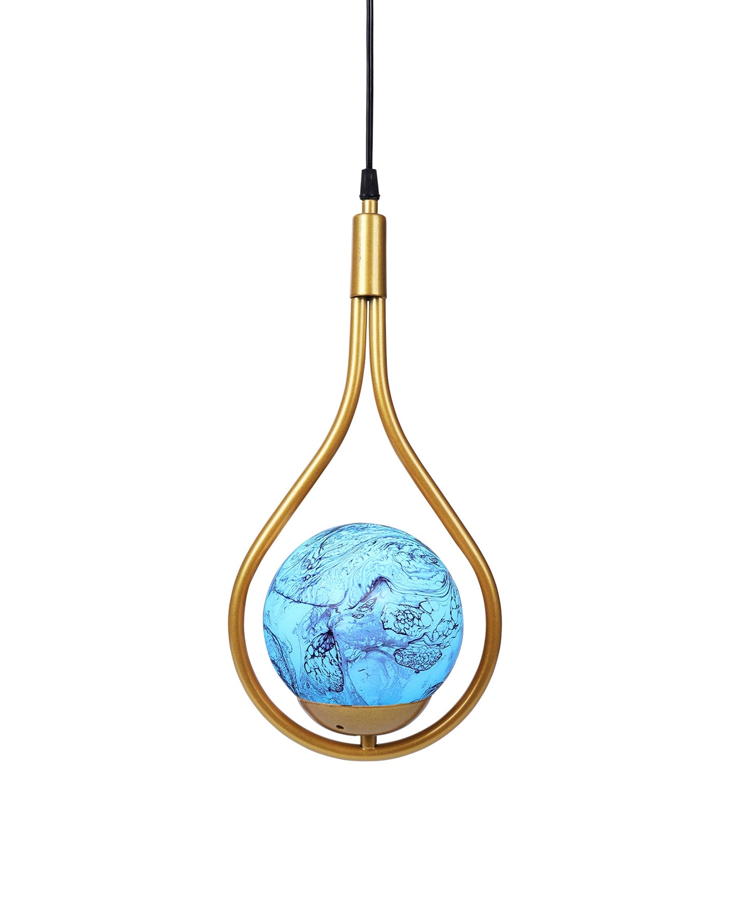 Mid Century Modern Golden Light Chandelier , Planet Series Frosted Glass Globe Lampshade Pendant Indoor Hanging Light Fixture, Water Drop