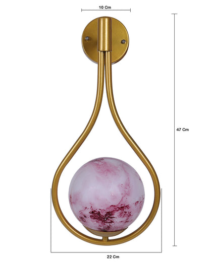 Mid Century Modern Golden Light Wall lamp , Planet Series Frosted Glass Globe Lampshade Light Indoor Hanging Light Fixture, Wall Drop