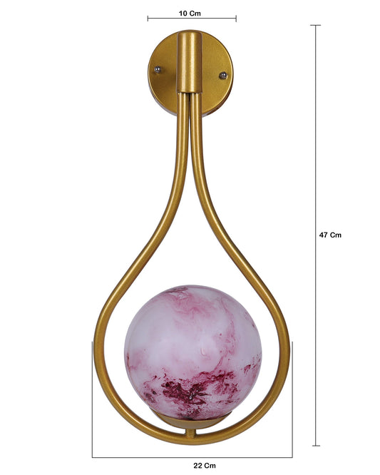 Mid Century Modern Golden Light Wall lamp , Planet Series Frosted Glass Globe Lampshade Light Indoor Hanging Light Fixture, Wall Drop