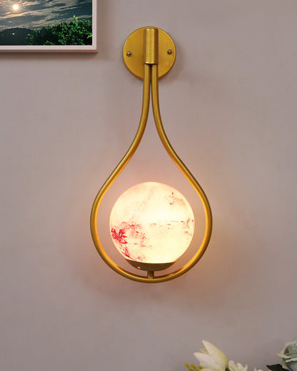 Mid Century Modern Golden Light Wall lamp , Planet Series Frosted Glass Globe Lampshade Light Indoor Hanging Light Fixture, Wall Drop