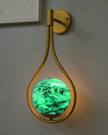 Mid Century Modern Golden Light Wall lamp , Planet Series Frosted Glass Globe Lampshade Light Indoor Hanging Light Fixture, Wall Drop