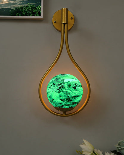 Mid Century Modern Golden Light Wall lamp , Planet Series Frosted Glass Globe Lampshade Light Indoor Hanging Light Fixture, Wall Drop