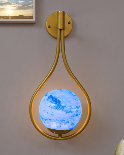 Mid Century Modern Golden Light Wall lamp , Planet Series Frosted Glass Globe Lampshade Light Indoor Hanging Light Fixture, Wall Drop