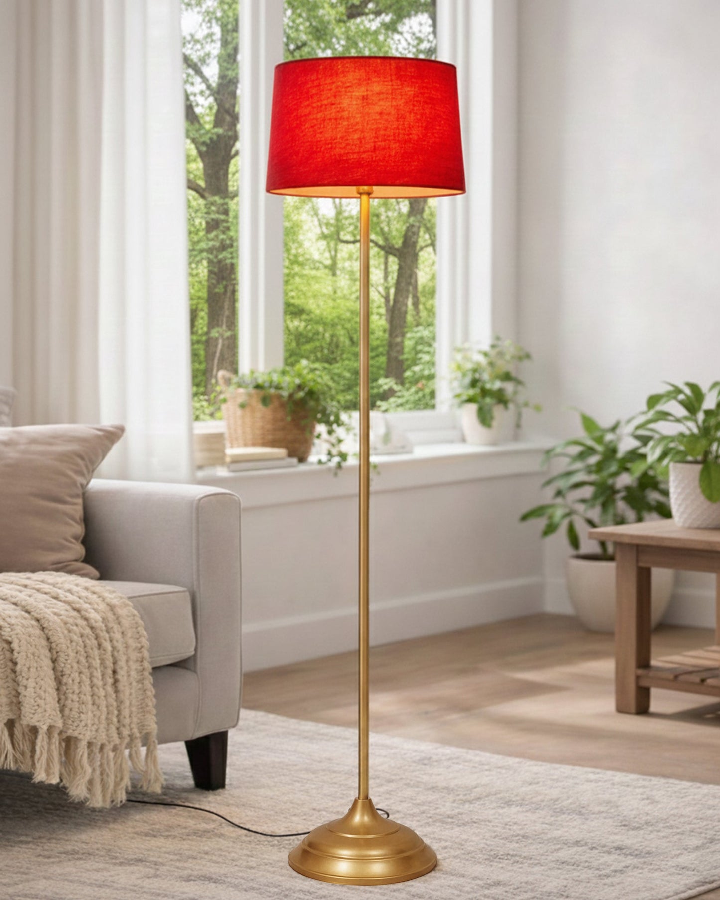 Contemporary Metal Floor Lamp,Contemporary Minimalist Standing Floor Light with Iron Legs, E27 Lamp Base, Modern Design Standing Light for Living Room,Bedroom,Antique Gold