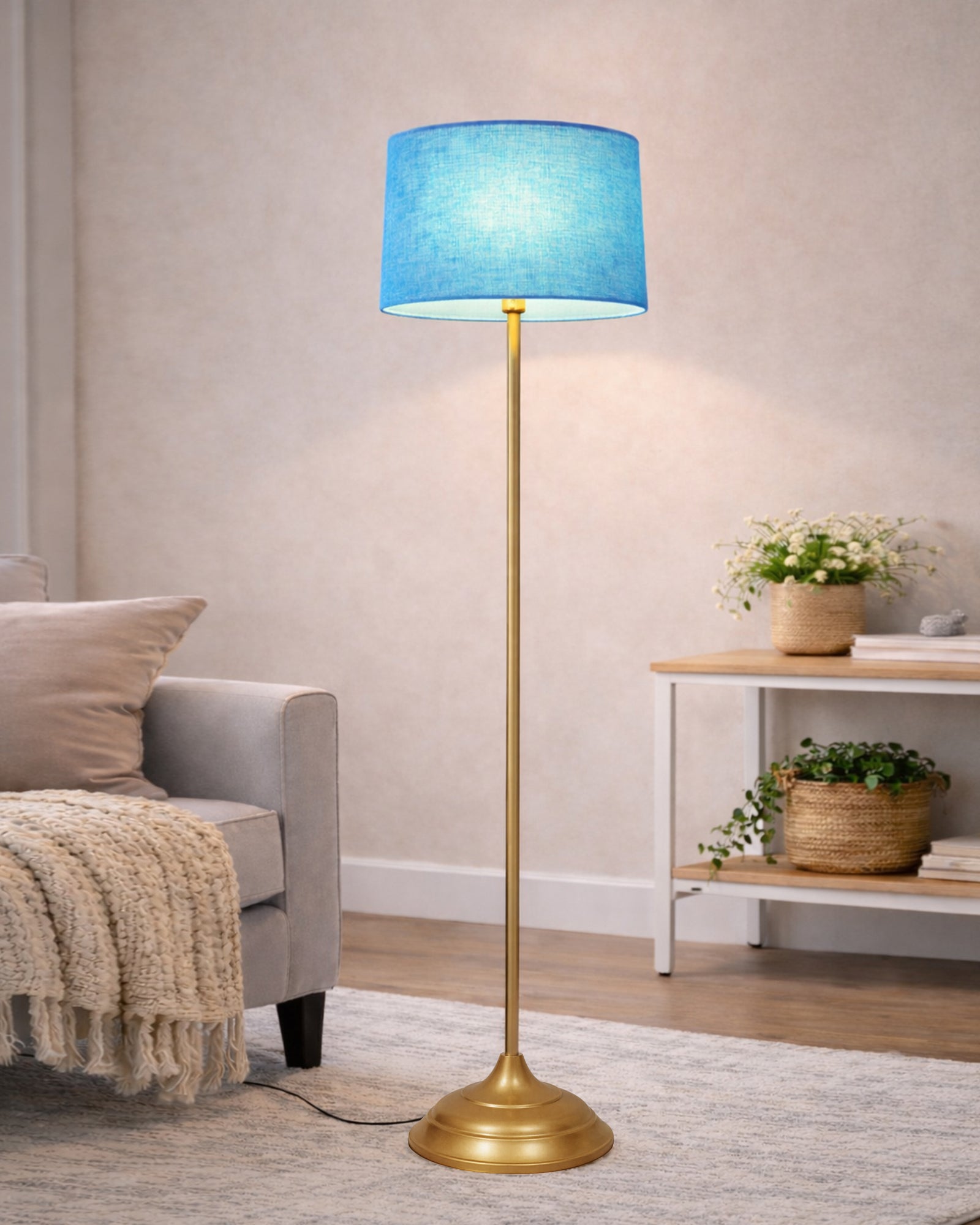 Contemporary Metal Floor Lamp,Contemporary Minimalist Standing Floor Light with Iron Legs, E27 Lamp Base, Modern Design Standing Light for Living Room,Bedroom,Antique Gold