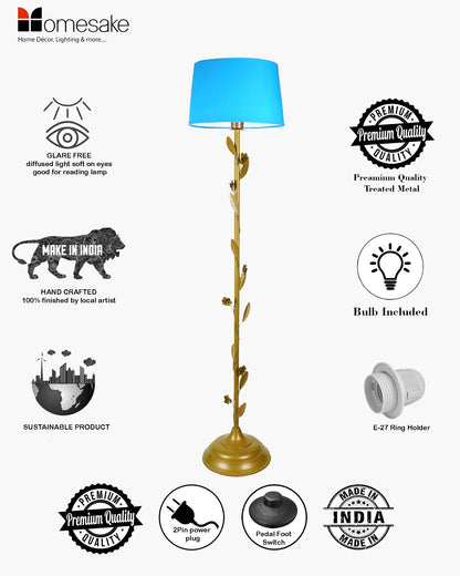 Contemporary Metal Floor Lamp,Contemporary Minimalist Standing Floor Light with Iron Legs, E27 Lamp Base, Modern Design Standing Light for Living Room,Bedroom,Antique Gold