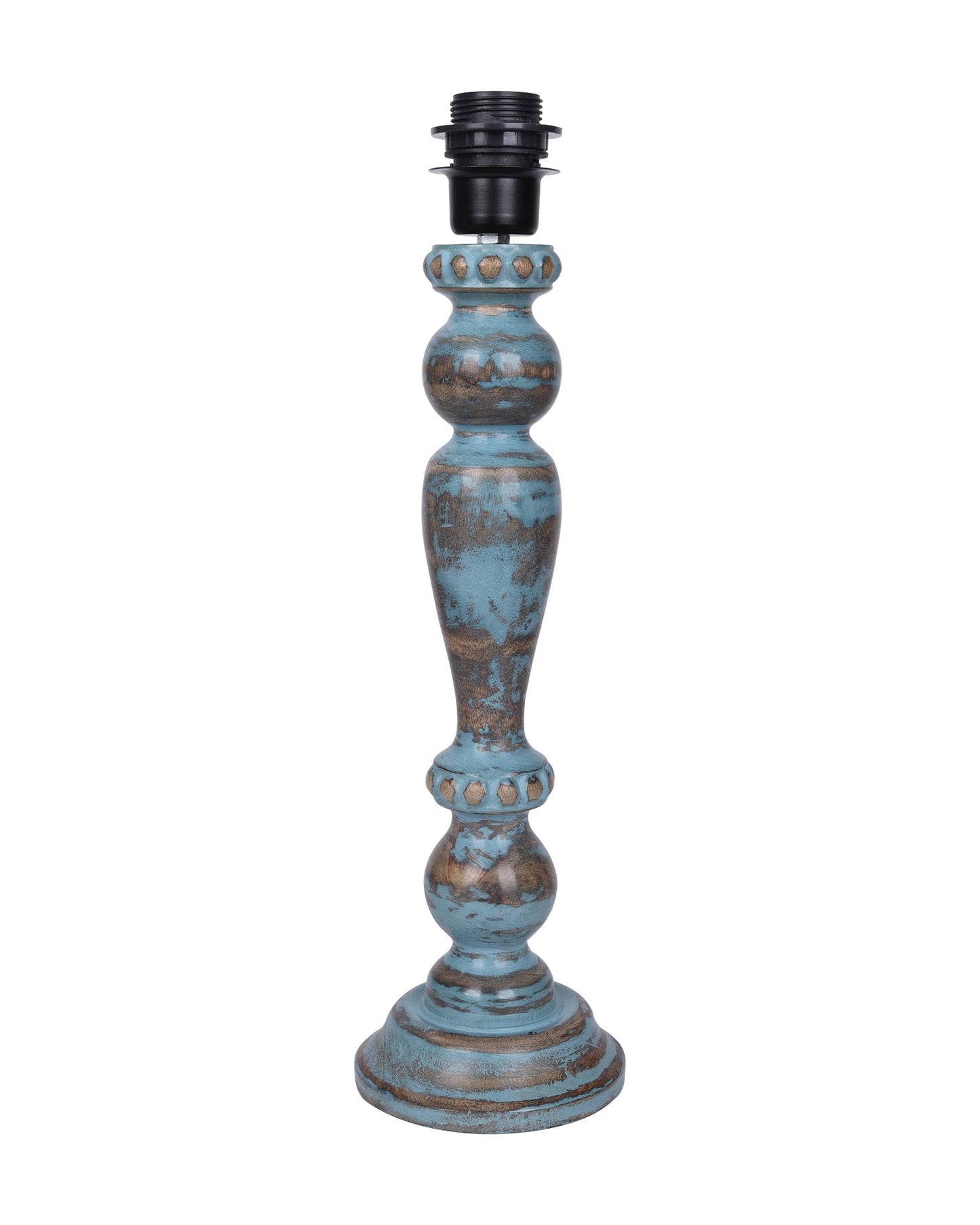 Eureka Polka Wood Table Lamp Bedside Distressed Living Room Light