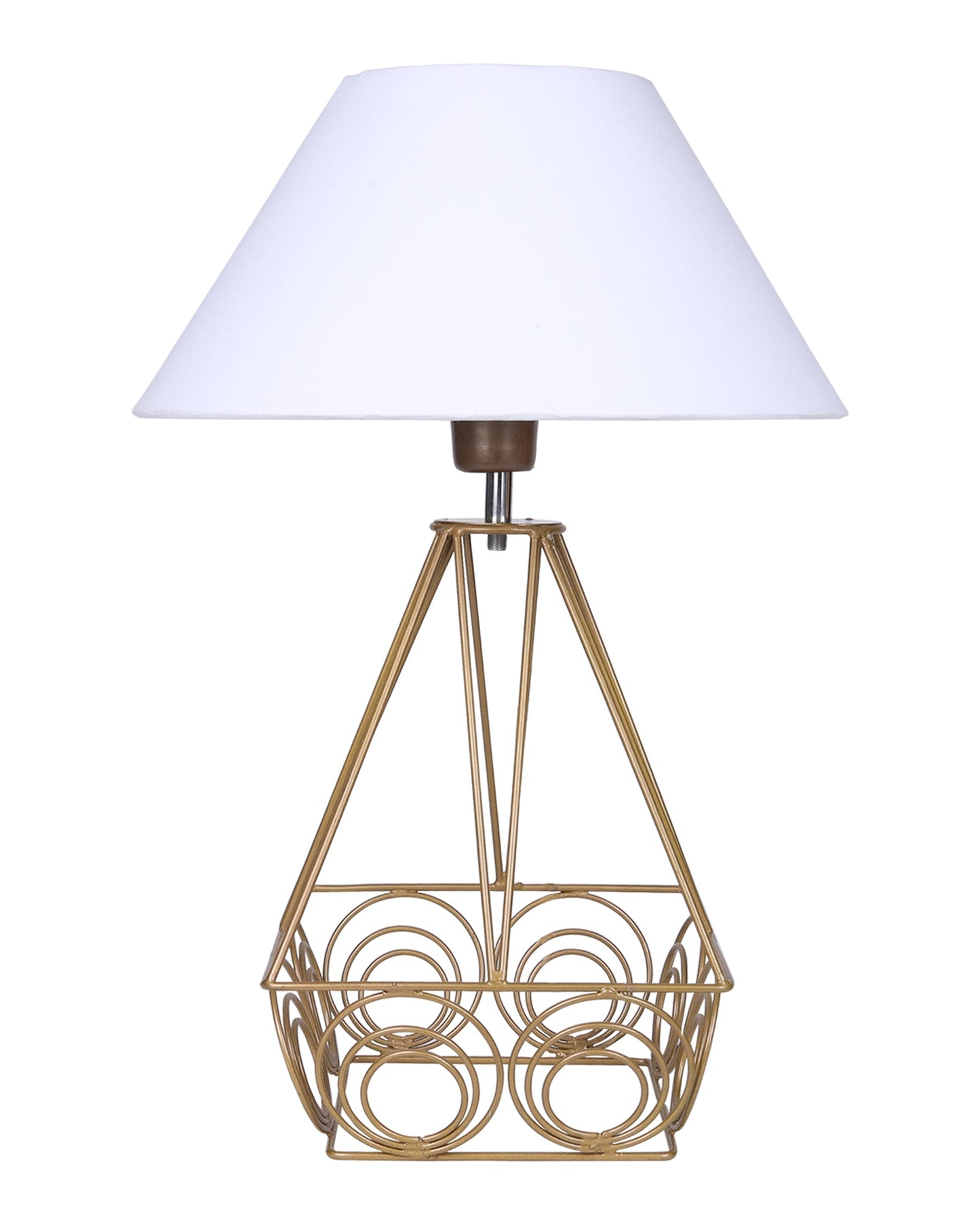 Modern Farmhouse Metal Golden Desk Table Lamp, Bedside Living Room