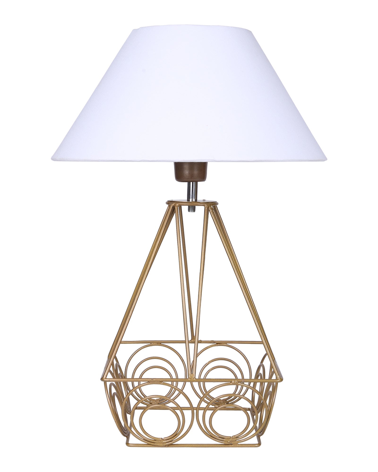Modern Farmhouse Metal Golden Desk Table Lamp, Bedside Living Room