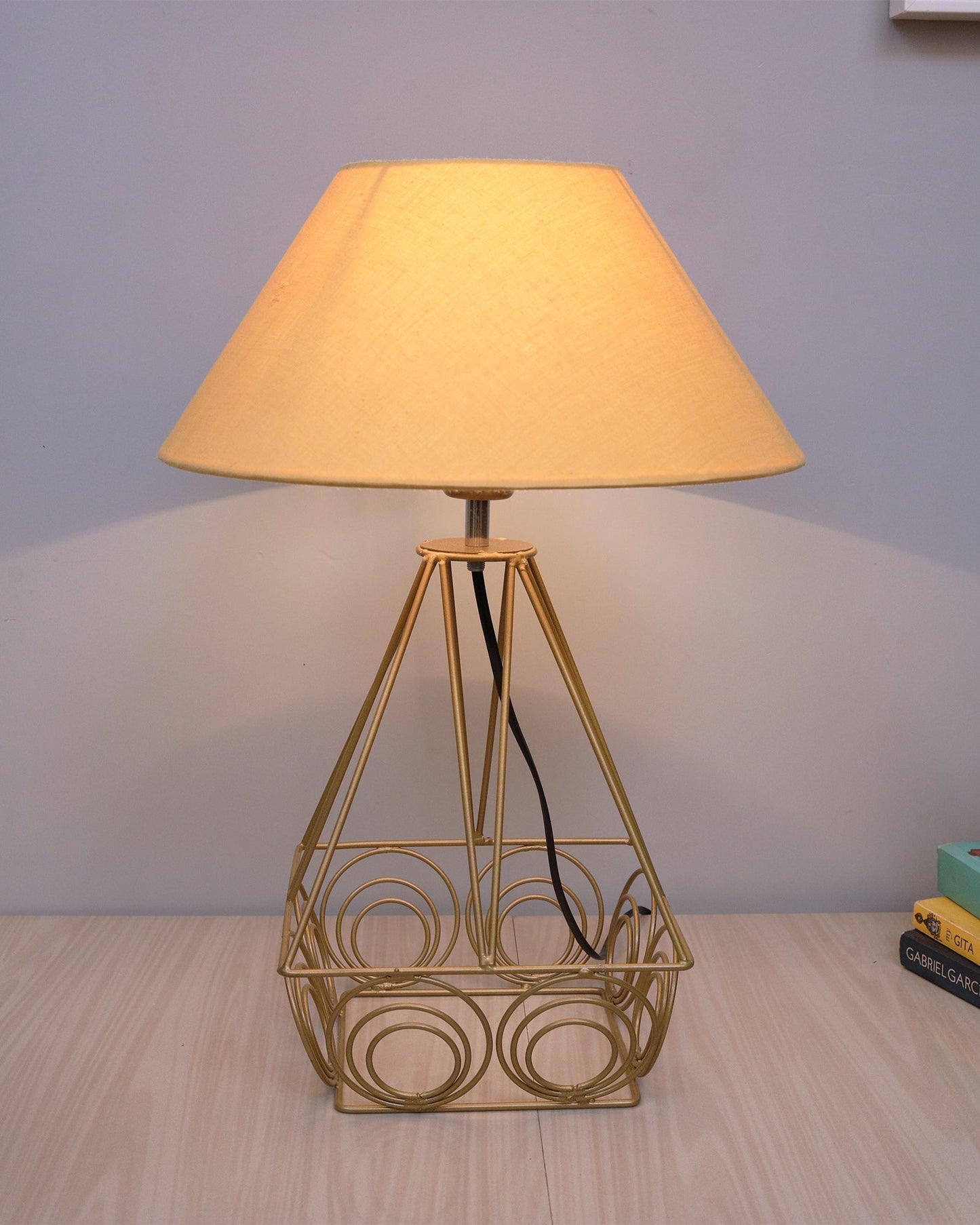 Modern Farmhouse Metal Golden Desk Table Lamp, Bedside Living Room