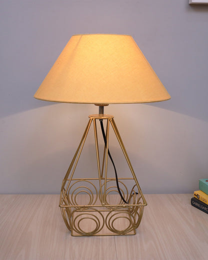 Modern Farmhouse Metal Golden Desk Table Lamp, Bedside Living Room