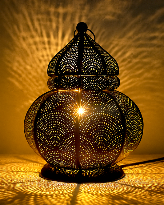 Turkish Desk Lamp Moroccan Decorative Bronze Antique Bohemian Mosaic Table Lamps for Living Room Dining Room Bedroom Large Metal Vintage Bedside Night Lamp