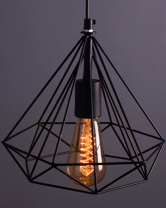 Black color metal Edison Filament Hanging DIAMOND caged, E27 Holder, Decorative, Urban Retro style,Ceiling Lamp