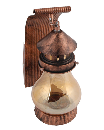 Rustic Wall Light Fixtures, Oil Rubbed Rust Finish Indoor Vintage Wall Sconce Industrial Lamp Fixture Glass Shade Farmhouse Metal Sconces for Bedroom Living Room Cafe