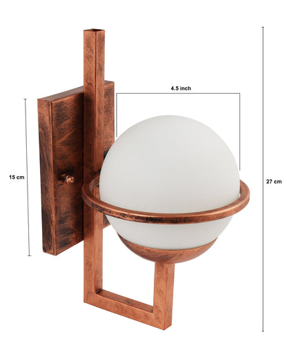 Rustic Wall Light Fixtures, Oil Rubbed Rust Finish Indoor Vintage Wall Sconce Industrial Lamp Fixture Glass Shade Farmhouse Metal Sconces for Bedroom Living Room Cafe, Wall Frost Globe