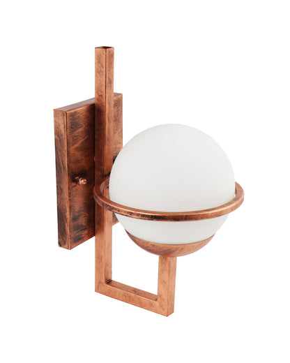 Rustic Wall Light Fixtures, Oil Rubbed Rust Finish Indoor Vintage Wall Sconce Industrial Lamp Fixture Glass Shade Farmhouse Metal Sconces for Bedroom Living Room Cafe, Wall Frost Globe