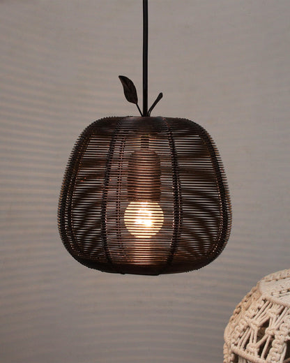 Antique Black Metal pendant light, E27 wire mesh ceiling lamp, Apple
