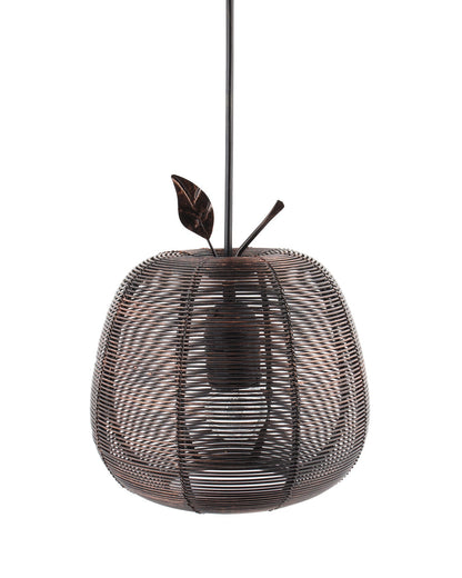 Antique Black Metal pendant light, E27 wire mesh ceiling lamp, Apple