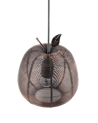 Antique Black Metal pendant light, E27 wire mesh ceiling lamp, Apple
