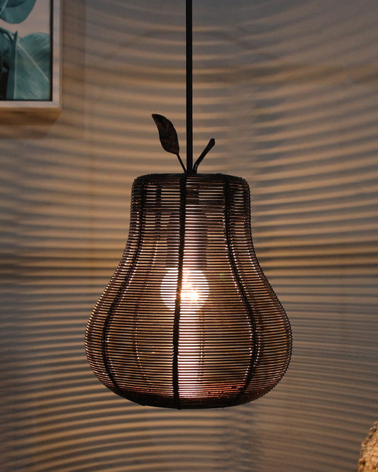 Antique Black Metal pendant light, E27 wire mesh ceiling lamp, Pear