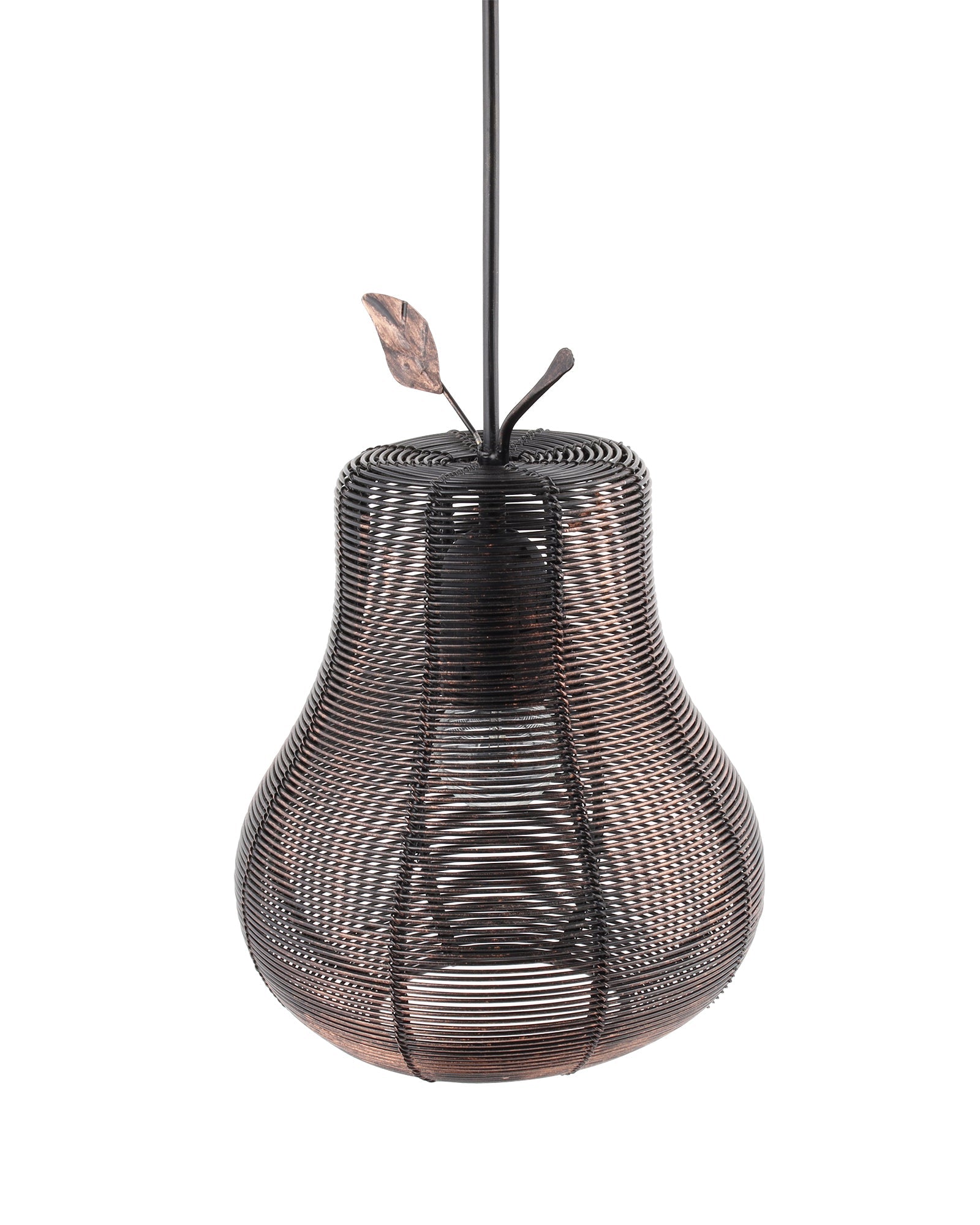 Antique Black Metal pendant light, E27 wire mesh ceiling lamp, Pear