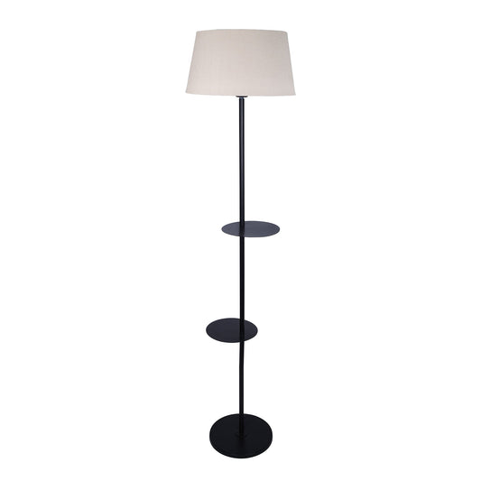 Contemporary Duo Shelf Metal Floor Lamp, Bedside Living room Office Home Decor Lamp, Black